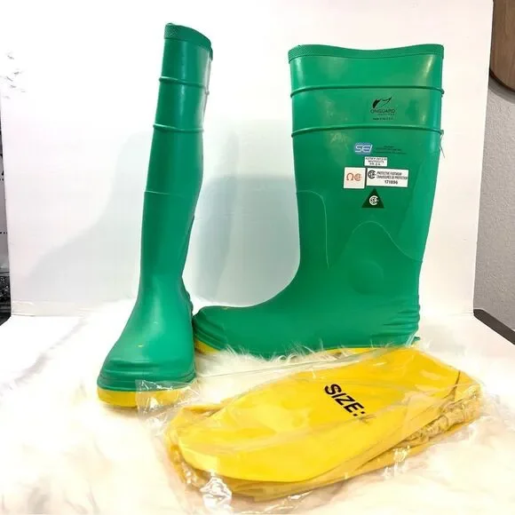 Men's OnguardHazmax Green 16” PVC Knee Boots Steel Toe Mens Size